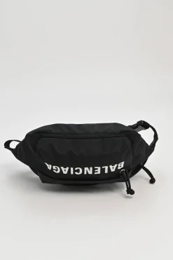 Black ripstop nylon Wheel logo belt bag