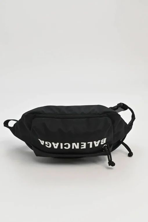 Black ripstop nylon Wheel logo belt bag
