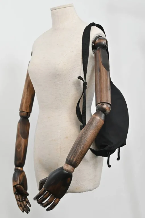 Black ripstop nylon Wheel logo belt bag