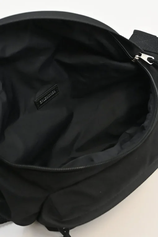 Black ripstop nylon Wheel logo belt bag