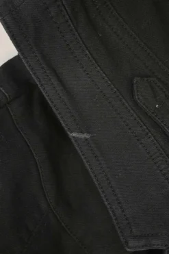Black sailor-style skinny bootcut jeans featuring split waistband