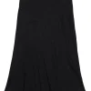 Black silk The Naomi Romance heart jacquard pull-on slip midi skirt