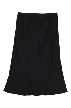 Black silk The Naomi Romance heart jacquard pull-on slip midi skirt