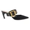 Black technical canvas and leather D-Dior buckle strap pointed toe heeled mule