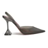Black tinted glass PVC and leather Holli pointed-toe slingback pumps with sculpted comma heels
