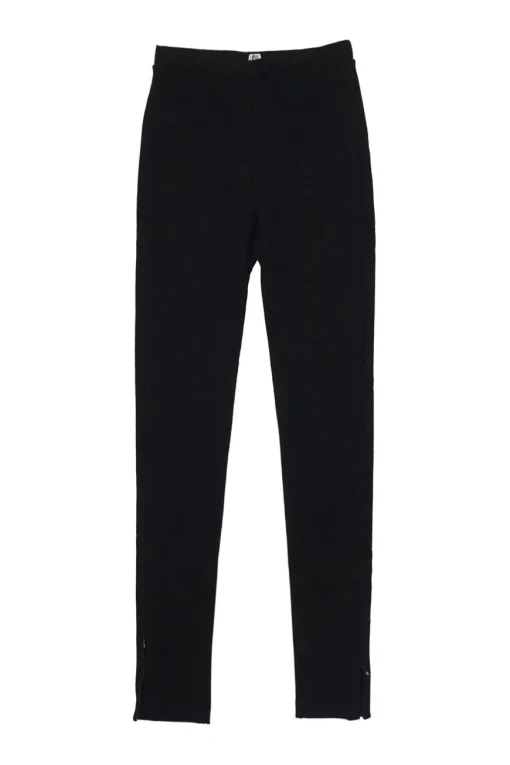 Black viscose-blend Cork stretch pull-on high-rise ankle zip leggings