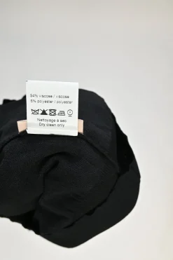 Black viscose-blend fully-fashioned interlock knit gilet and bateau neck long sleeve top twin set