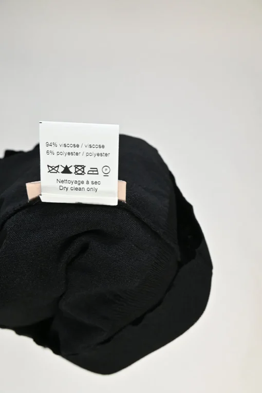 Black viscose-blend fully-fashioned interlock knit gilet and bateau neck long sleeve top twin set