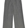 Black viscose-blend Glen check tweed single breasted peak lapel tailored jacket and wide leg trouser suit set