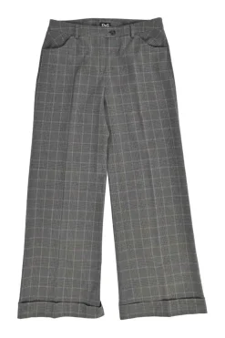 Black viscose-blend Glen check tweed single breasted peak lapel tailored jacket and wide leg trouser suit set