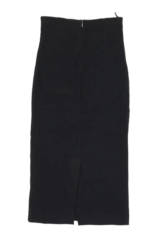 Black viscose-blend jersey crêpe pull-on pencil skirt with slit back