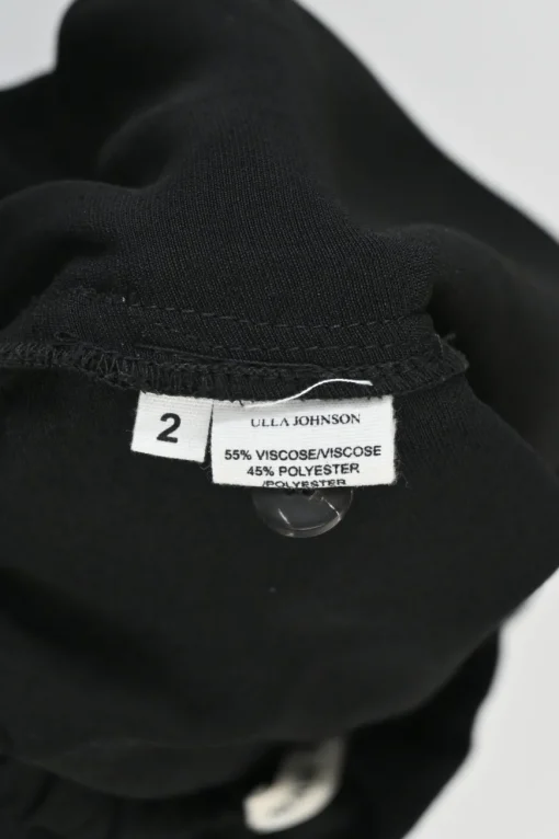 Black viscose-blend paperbag waist pull-on button-front tapered leg trousers