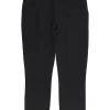 Black viscose-blend pull-on high-rise cropped leg skinny slacks