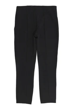 Black viscose-blend pull-on high-rise cropped leg skinny slacks