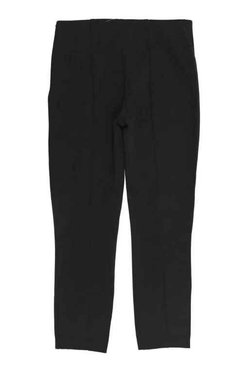 Black viscose-blend pull-on high-rise cropped leg skinny slacks