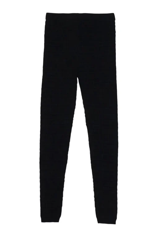 Black viscose-blend semi-sheer 4G monogram jacquard knit leggings