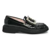 Black Viv Ranger crystal encrusted buckle patent-leather loafers