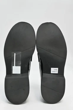 Black Viv Ranger crystal encrusted buckle patent-leather loafers