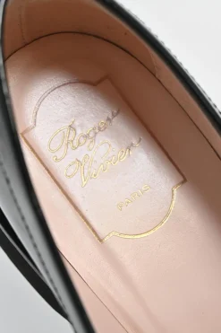 Black Viv Ranger crystal encrusted buckle patent-leather loafers