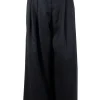 Black wide leg pants with pleats