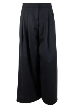 Black wide leg pants with pleats