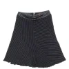 Black wool blend knit flounce hem mini skirt