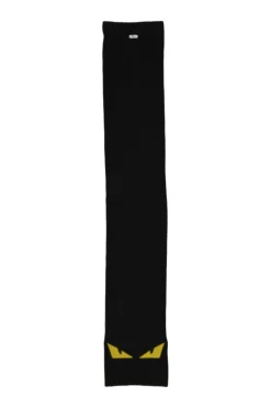 Black wool fleece Monster Eyes scarf