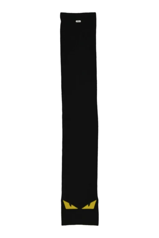 Black wool fleece Monster Eyes scarf
