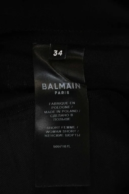 Black wool high-rise cargo shorts