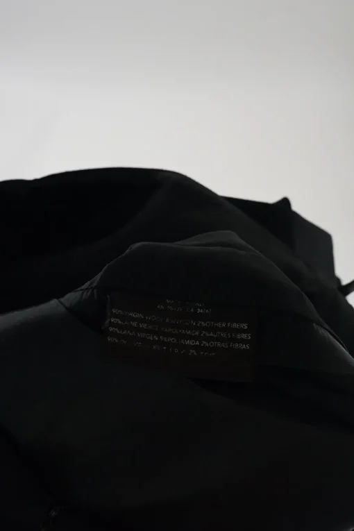 Black wool-blend apron-style wrap-effect A-line knee-length skirt