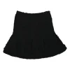 Black wool-blend bouclé tweed pull-on high-rise mini godet skirt