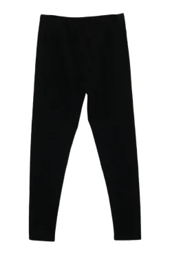 Black wool-blend pull-on fully-fashioned second skin leggings
