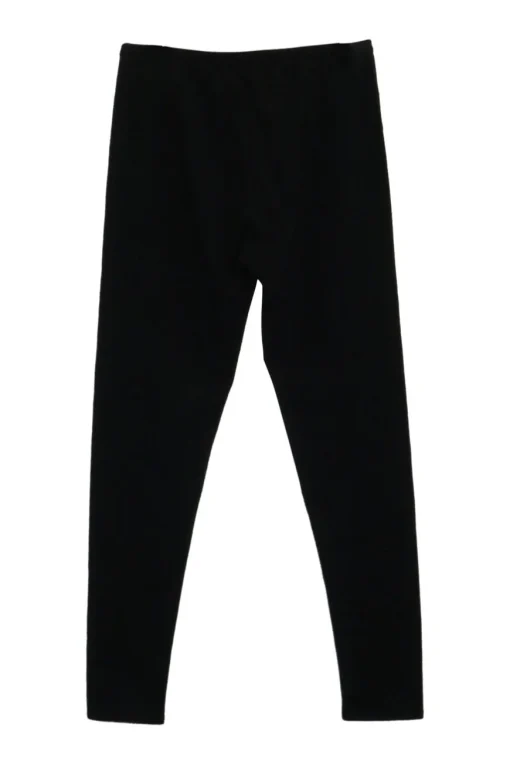 Black wool-blend pull-on fully-fashioned second skin leggings