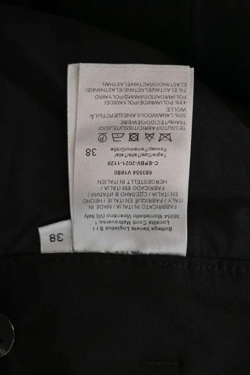 Black wool-blend pull-on high-rise belted cargo trousers
