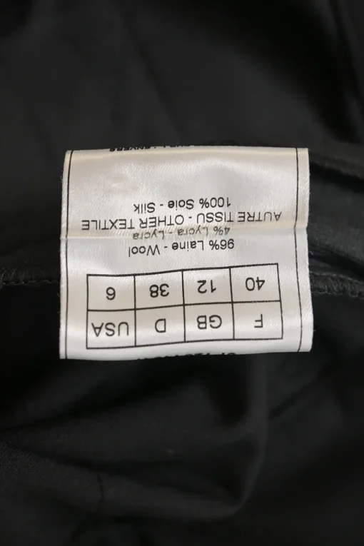 Black wool-blend pull-on low-rise flared tailored trousers