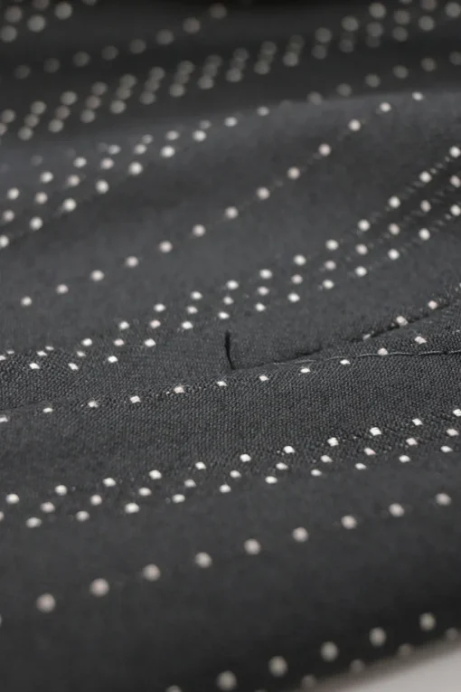 Black wool-blend striped jacquard low-rise flared tailored trousers with extended tab closure