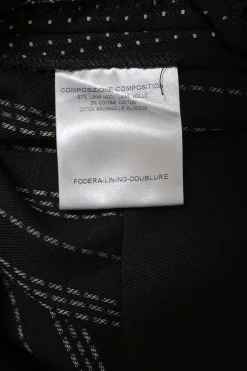 Black wool-blend striped jacquard low-rise flared tailored trousers with extended tab closure