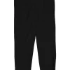 Black wool-blend tapered leg tailored trousers with crystal-embellished belt loop detail