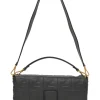 Black Zucca-embossed leather large convertible Baguette bag with detachable straps