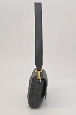 Black Zucca-embossed leather large convertible Baguette bag with detachable straps