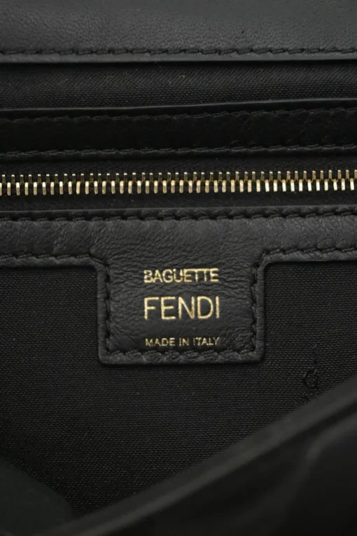Black Zucca-embossed leather large convertible Baguette bag with detachable straps