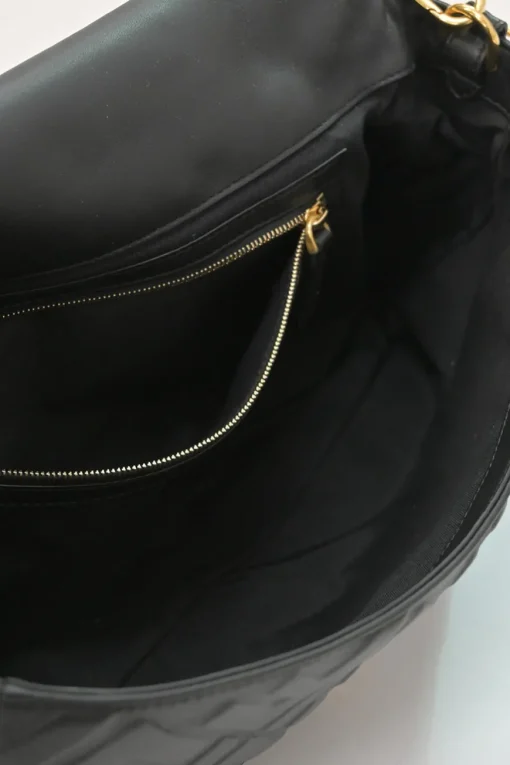 Black Zucca-embossed leather large convertible Baguette bag with detachable straps