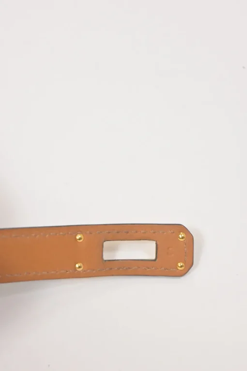 Bleu Saphir box calfskin leather Double Tour bracelet with gold-finish metallic Kelly closure