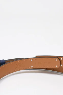 Bleu Saphir epsom leather Kelly 18 belt with palladium-plated buckle