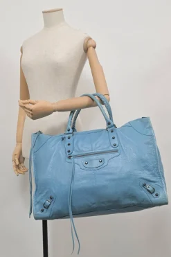 Blue aged calfskin City Bag