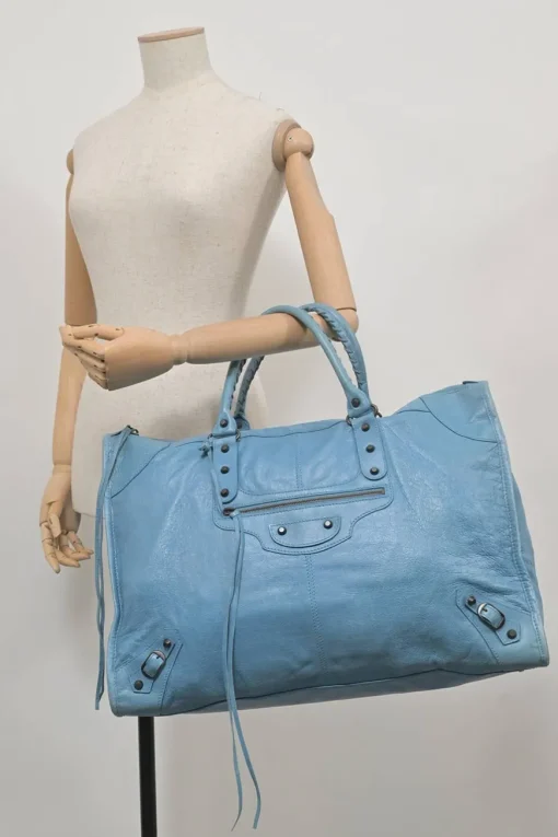 Blue aged calfskin City Bag