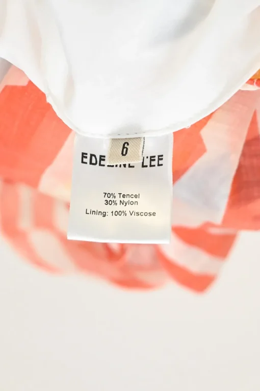 Blue and orange Tencel-blend striped voile pull-on high-rise A-line circle skirt