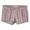 Blue and red textured cotton-blend pointed twill low-rise mini shorts