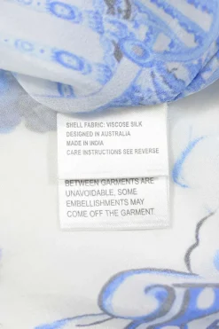 Blue bias-cut embellished viscose abstract print plunge neck lace-up kaftan
