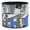 Blue, black and white zodiac astrologic printed extra wide enamel cuff